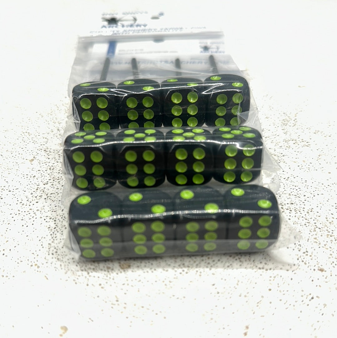 Black & Lime Dice Pins