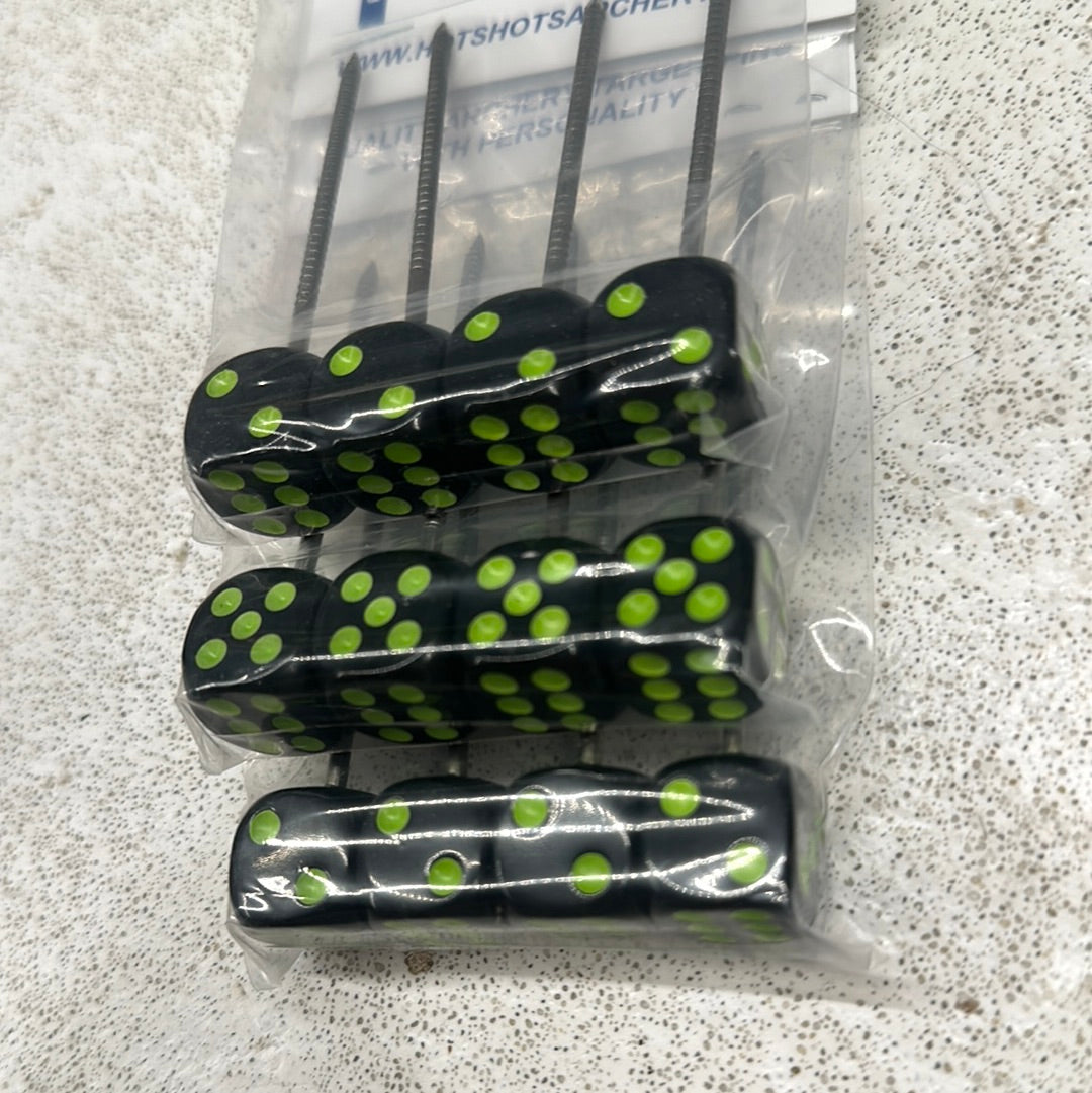 Black & Lime Dice Pins