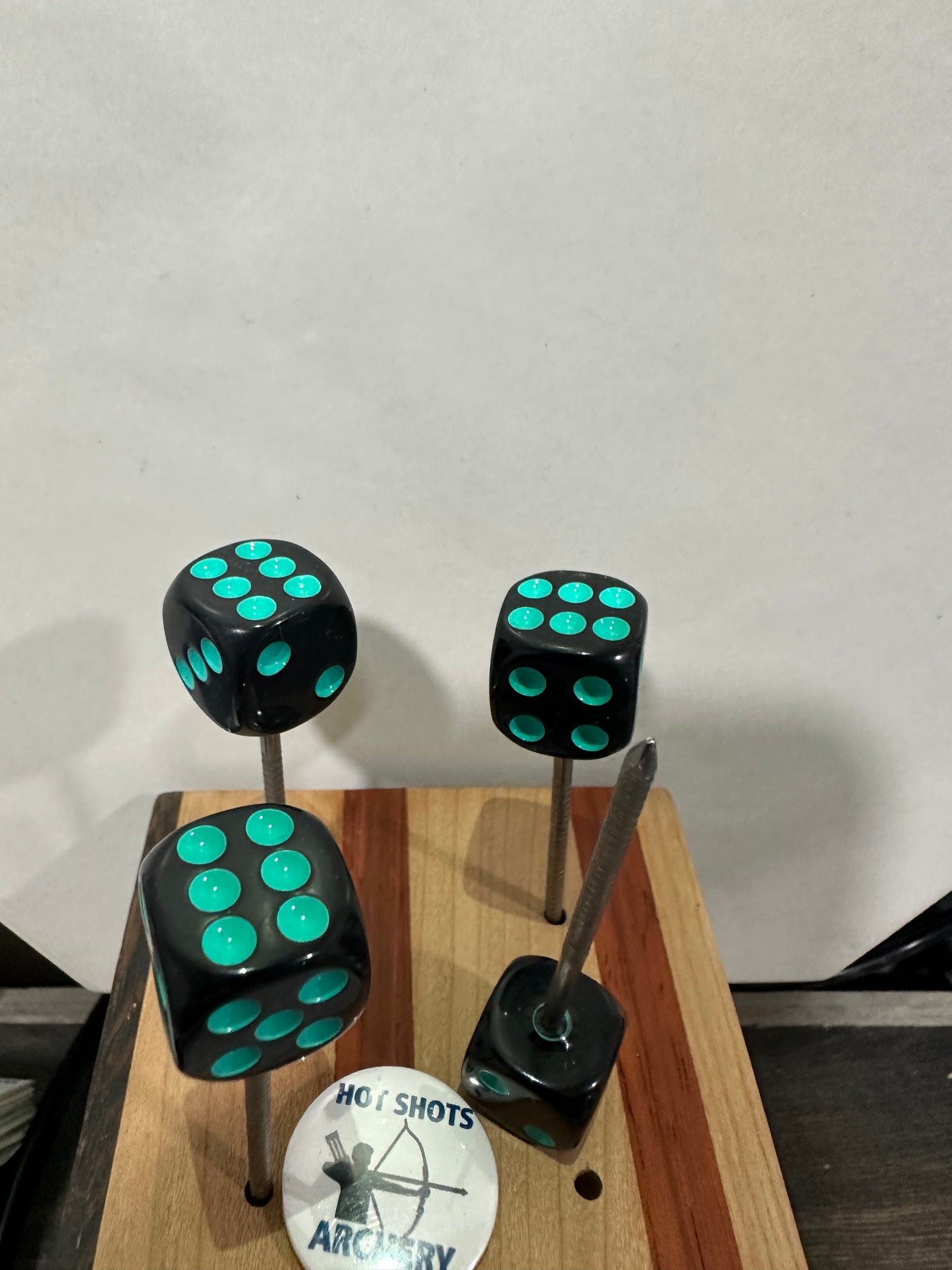 Black & Teal Dice Pins