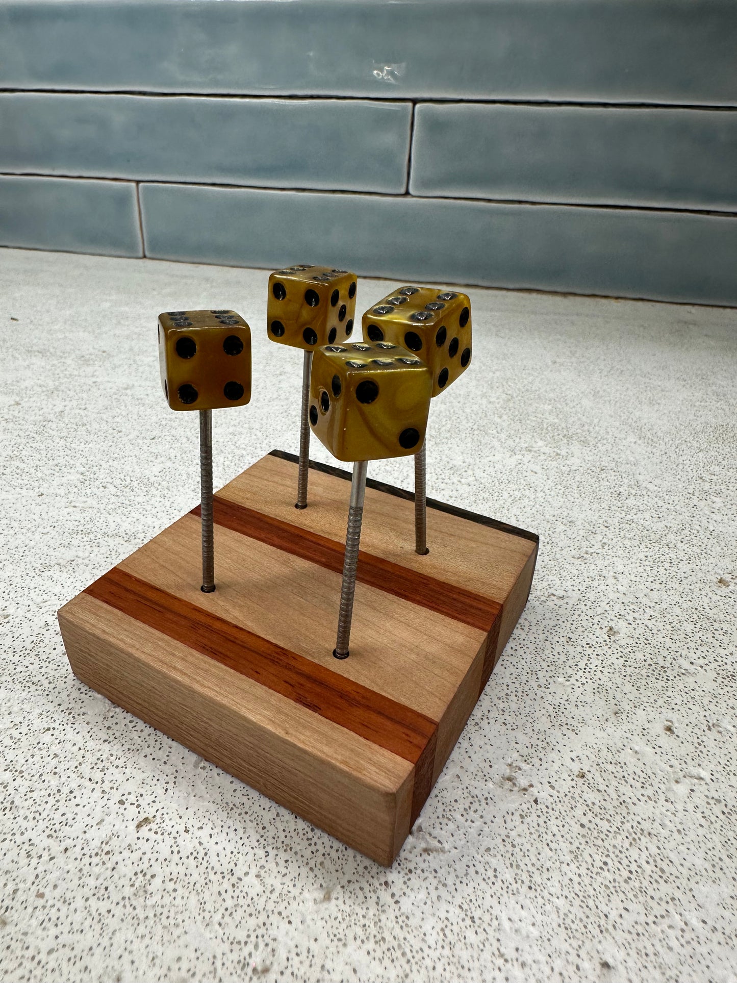 Square Edge Gold Dice Target pin