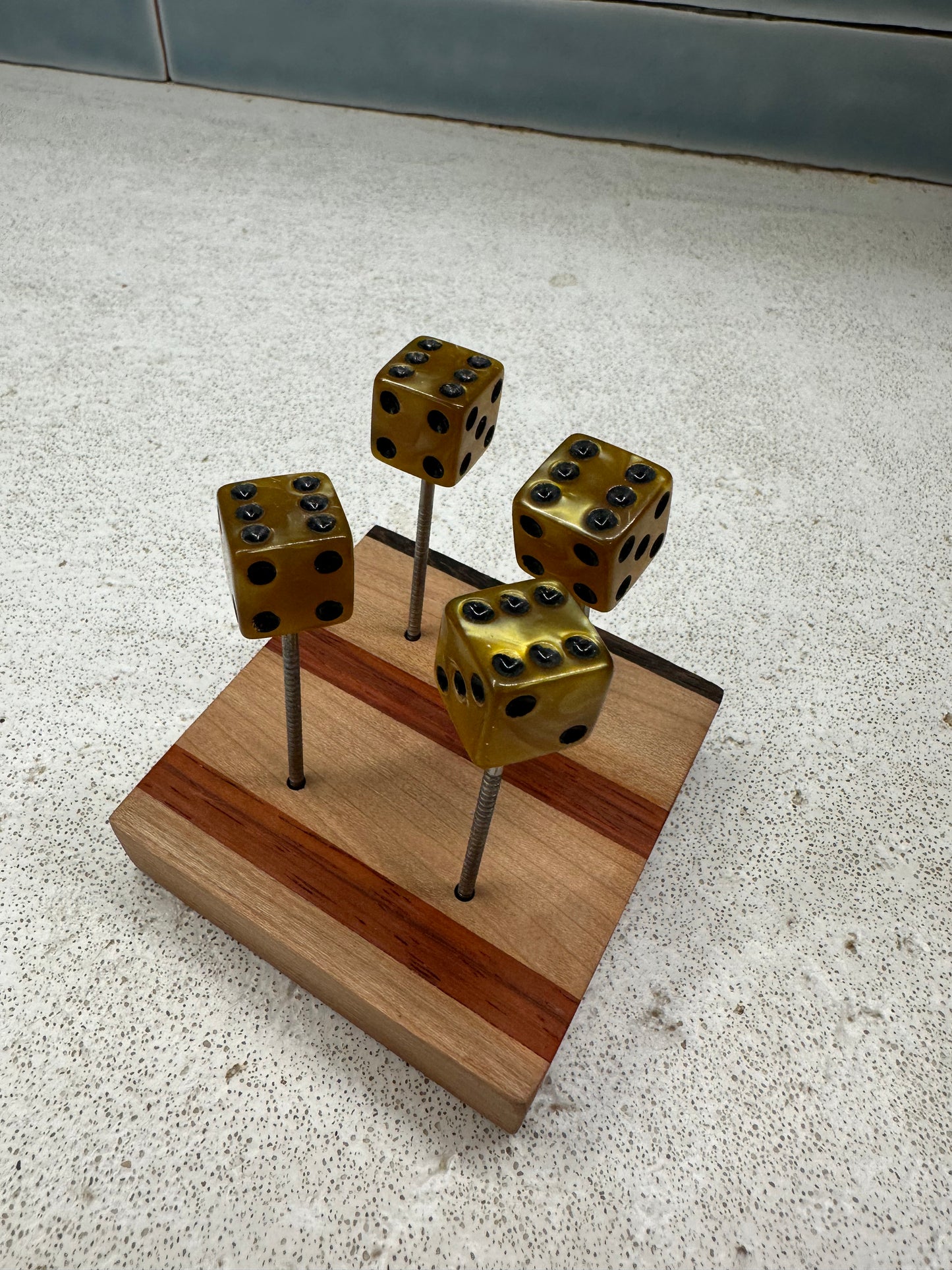 Square Edge Gold Dice Target pin