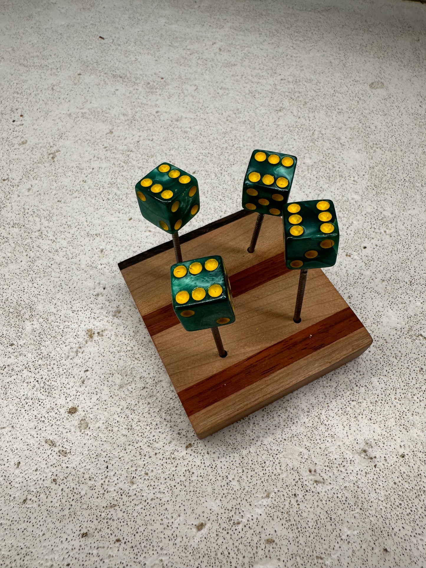 Square Edge Green Pearl Dice Pin