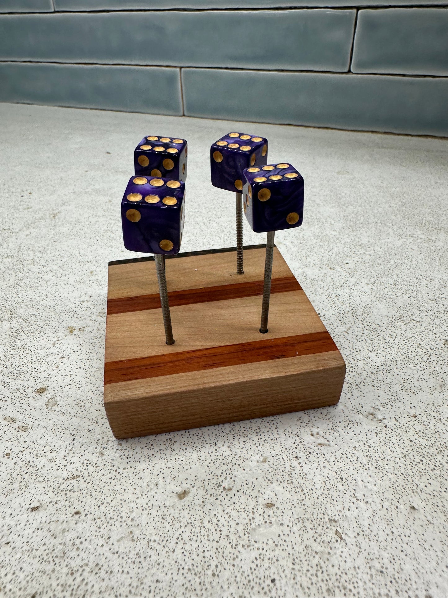 Square Edge Purple Pearl Dice Pin