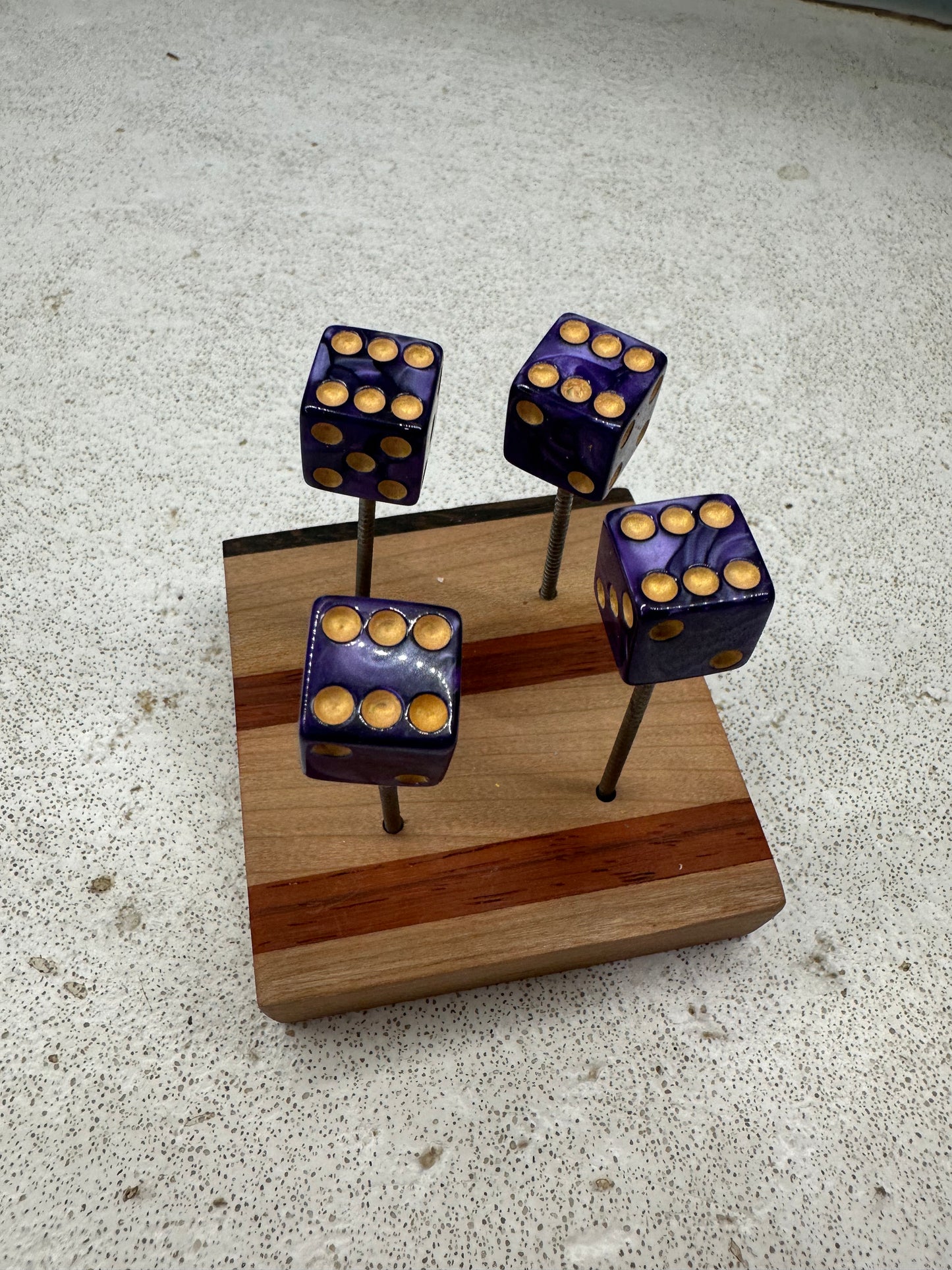 Square Edge Purple Pearl Dice Pin