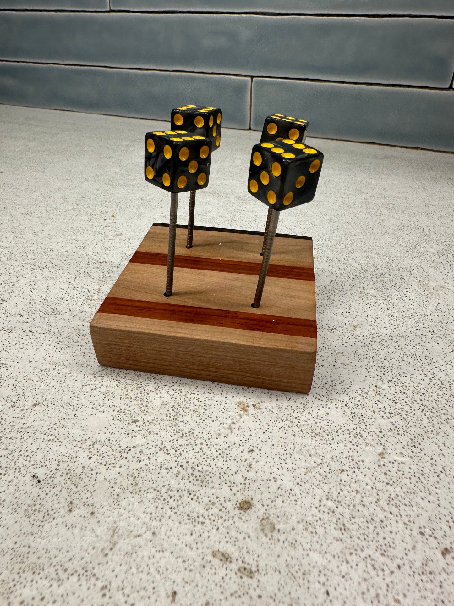 Square Edge Black Pearl Dice pin