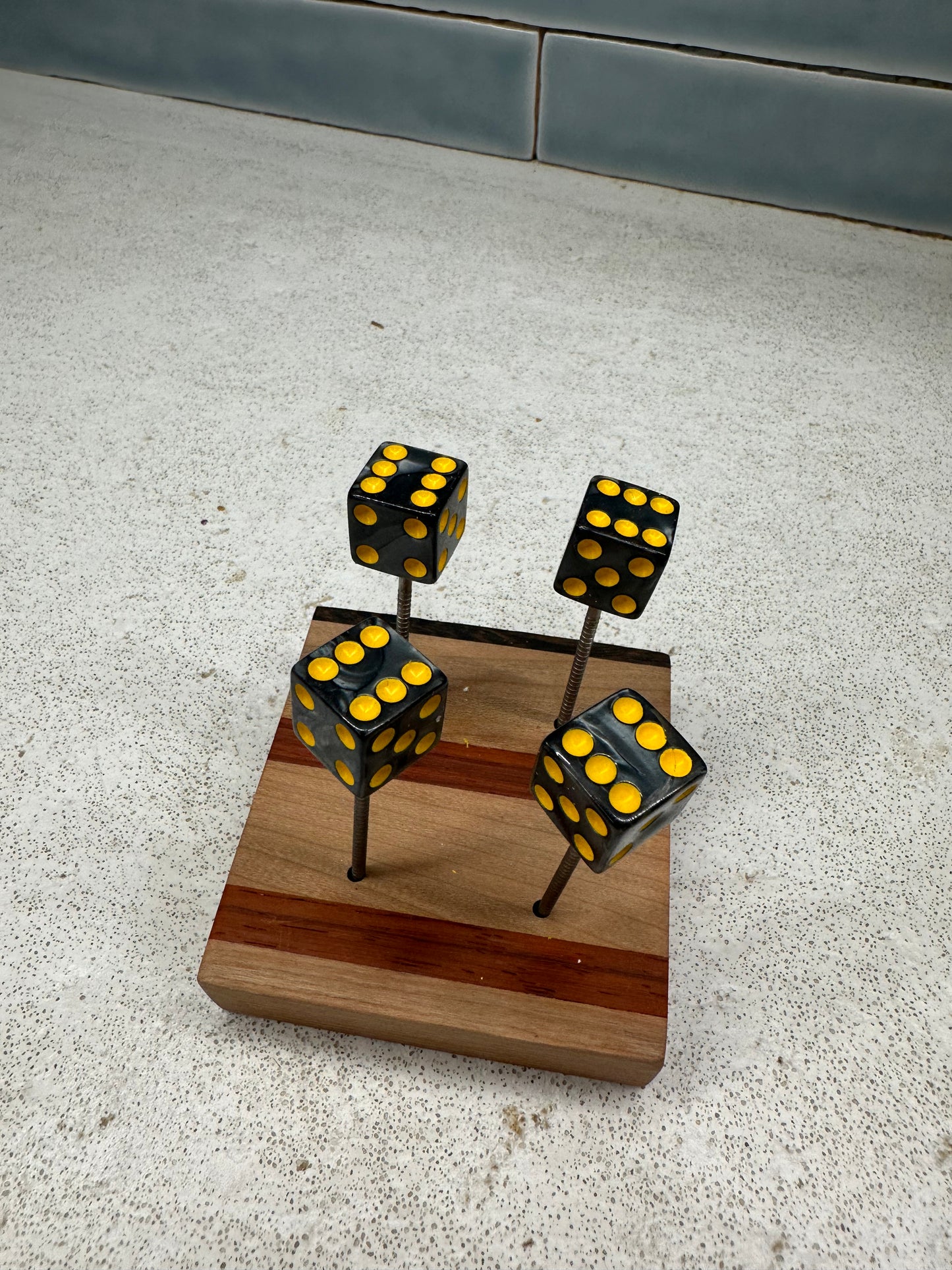 Square Edge Black Pearl Dice pin