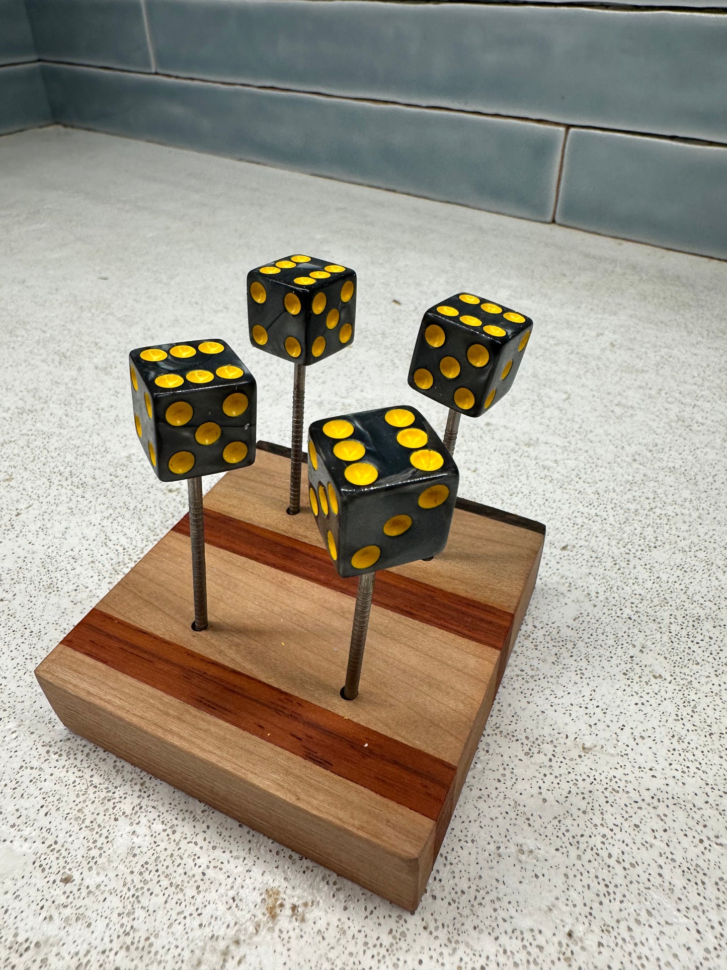 Square Edge Black Pearl Dice pin