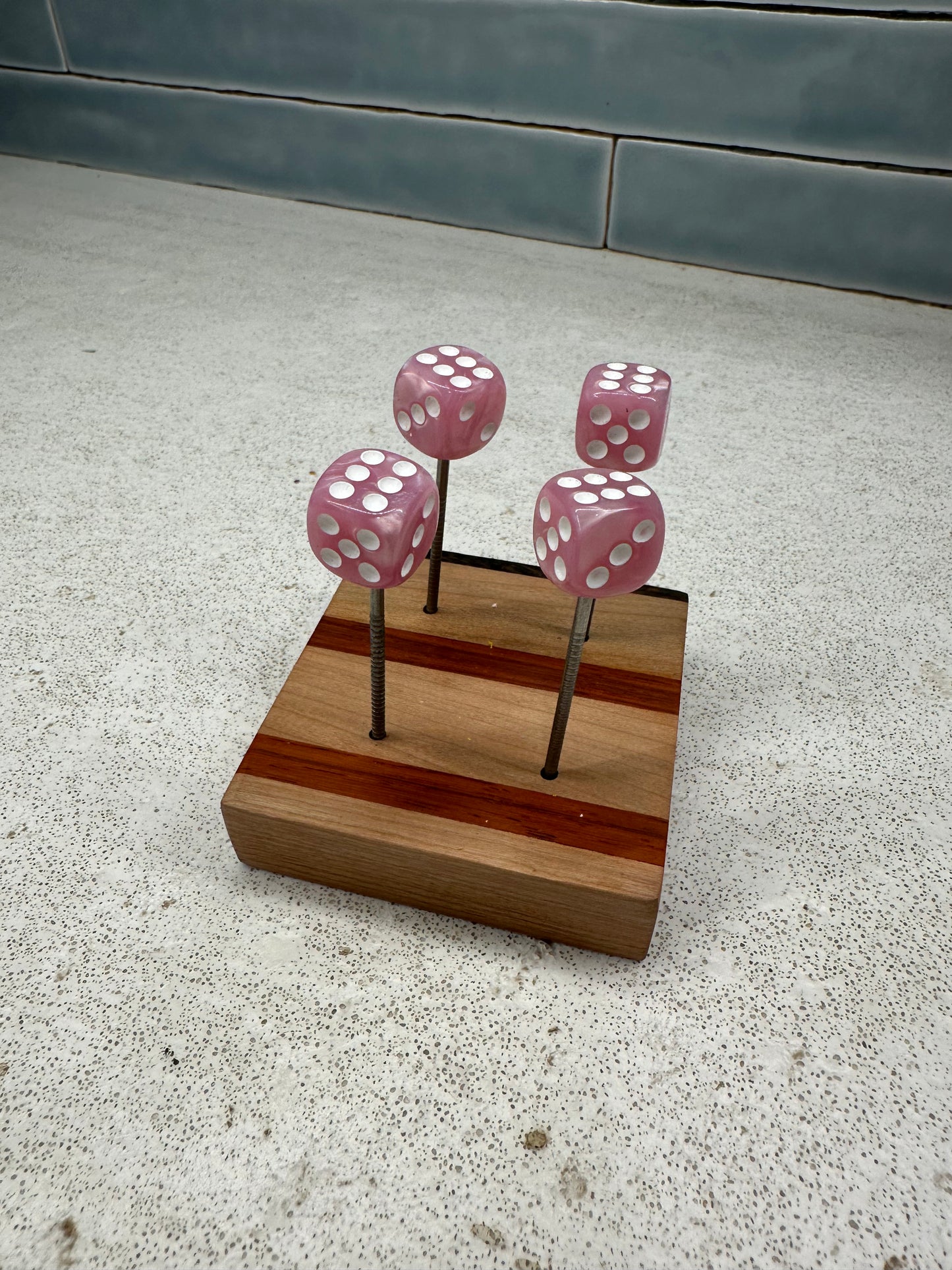 Pink Pearl Dice Pins
