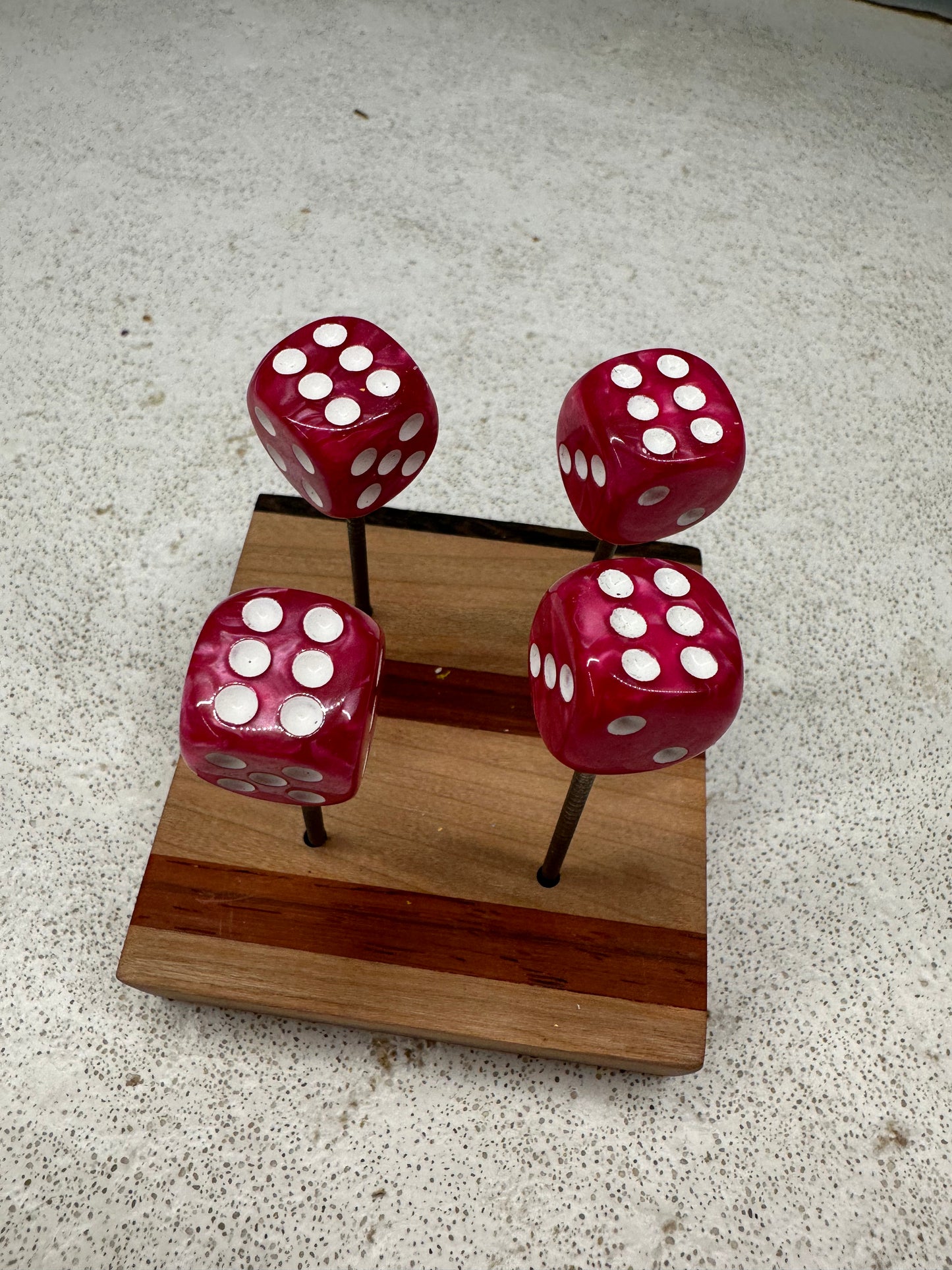 Dark Pink Pearl Dice Pins