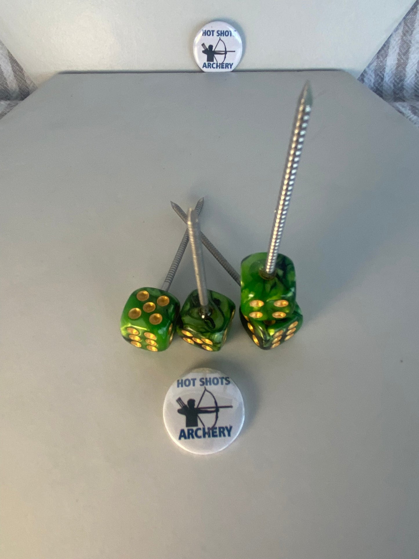 Green Pearl Dice Target Pin