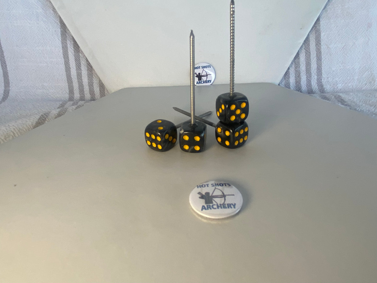 Black Pearl Dice Target Pin