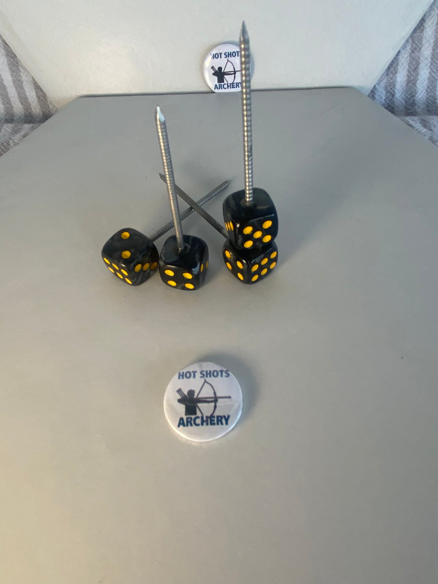 Black Pearl Dice Target Pin