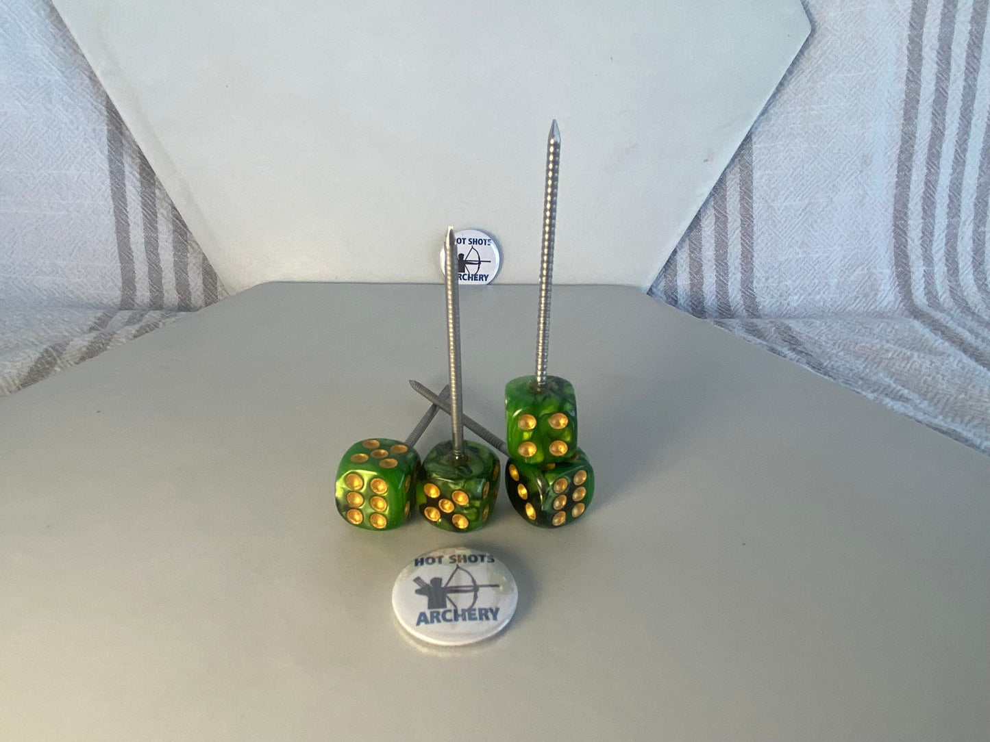 Green Pearl Dice Target Pin
