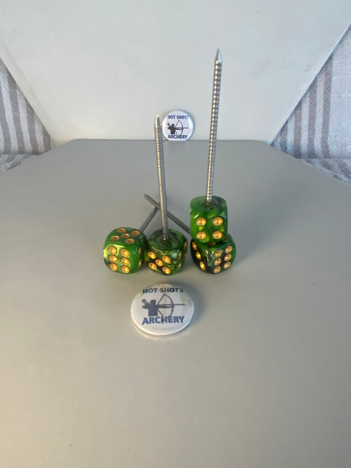 Green Pearl Dice Target Pin