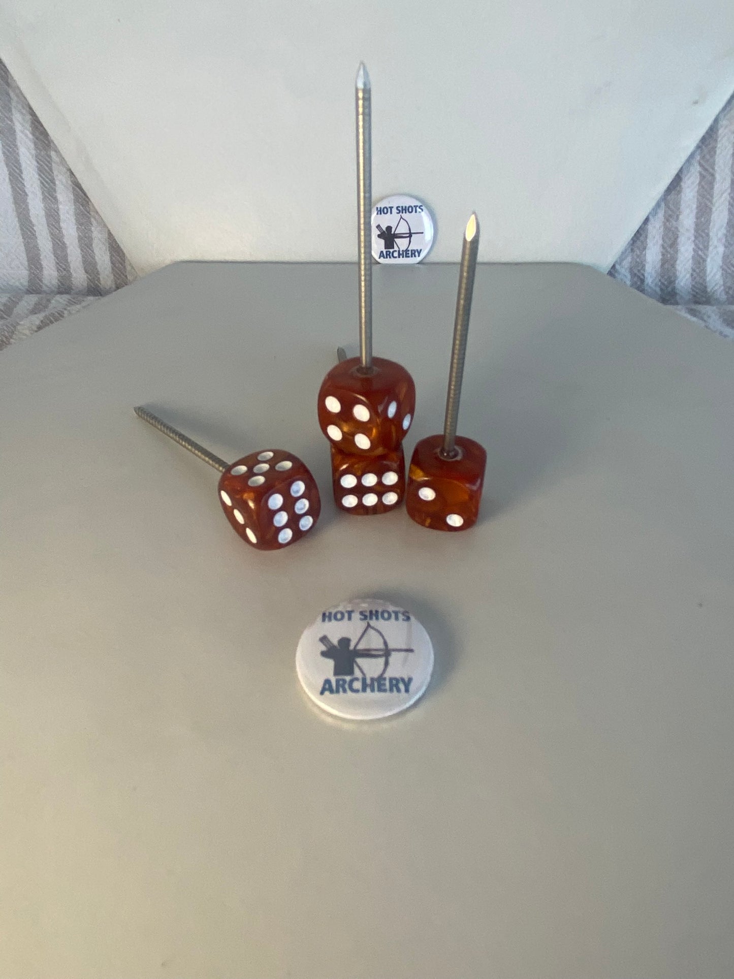Copper Pearl Dice Target Pin