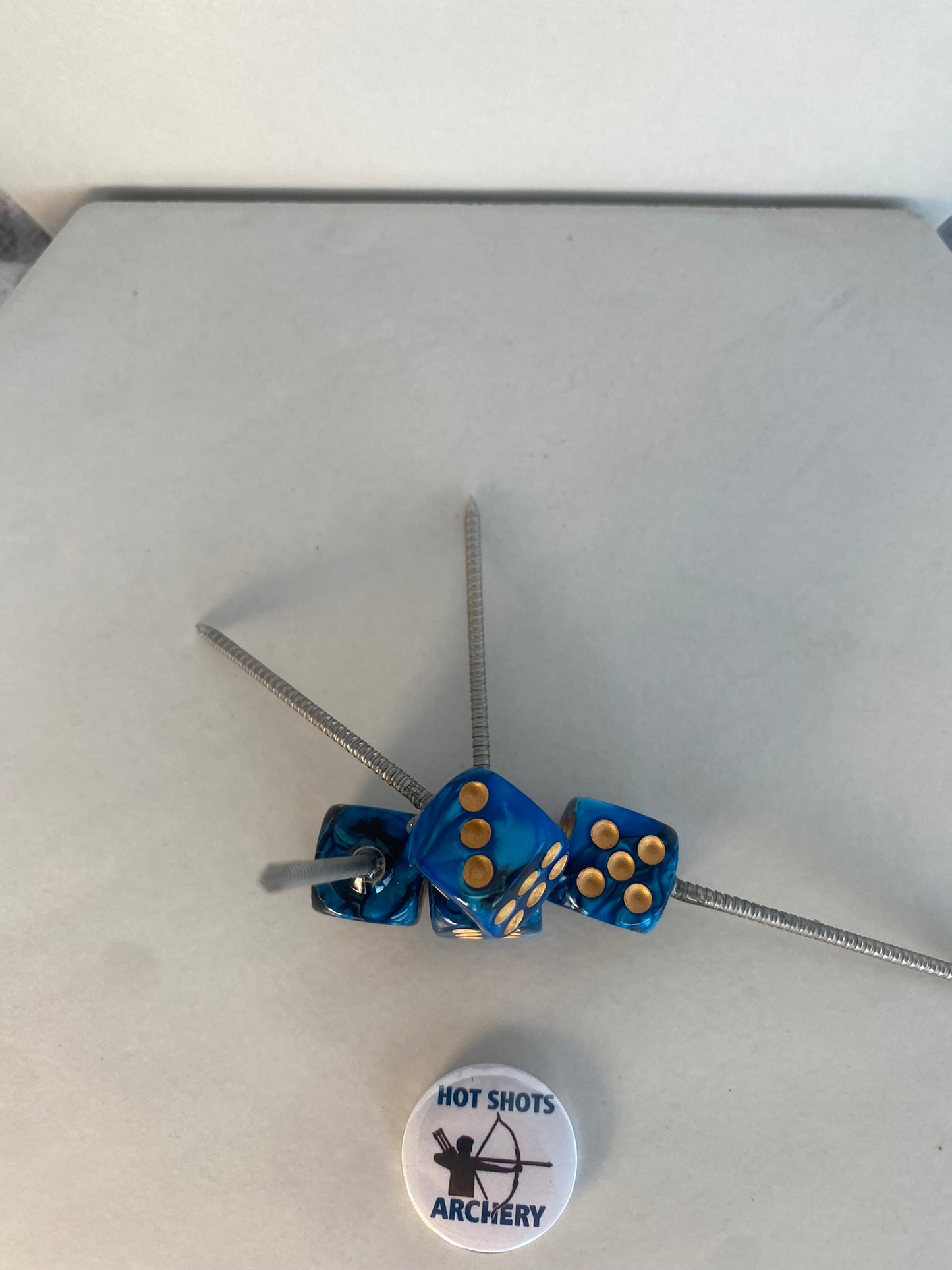 Blue Pearl Dice Target Pin