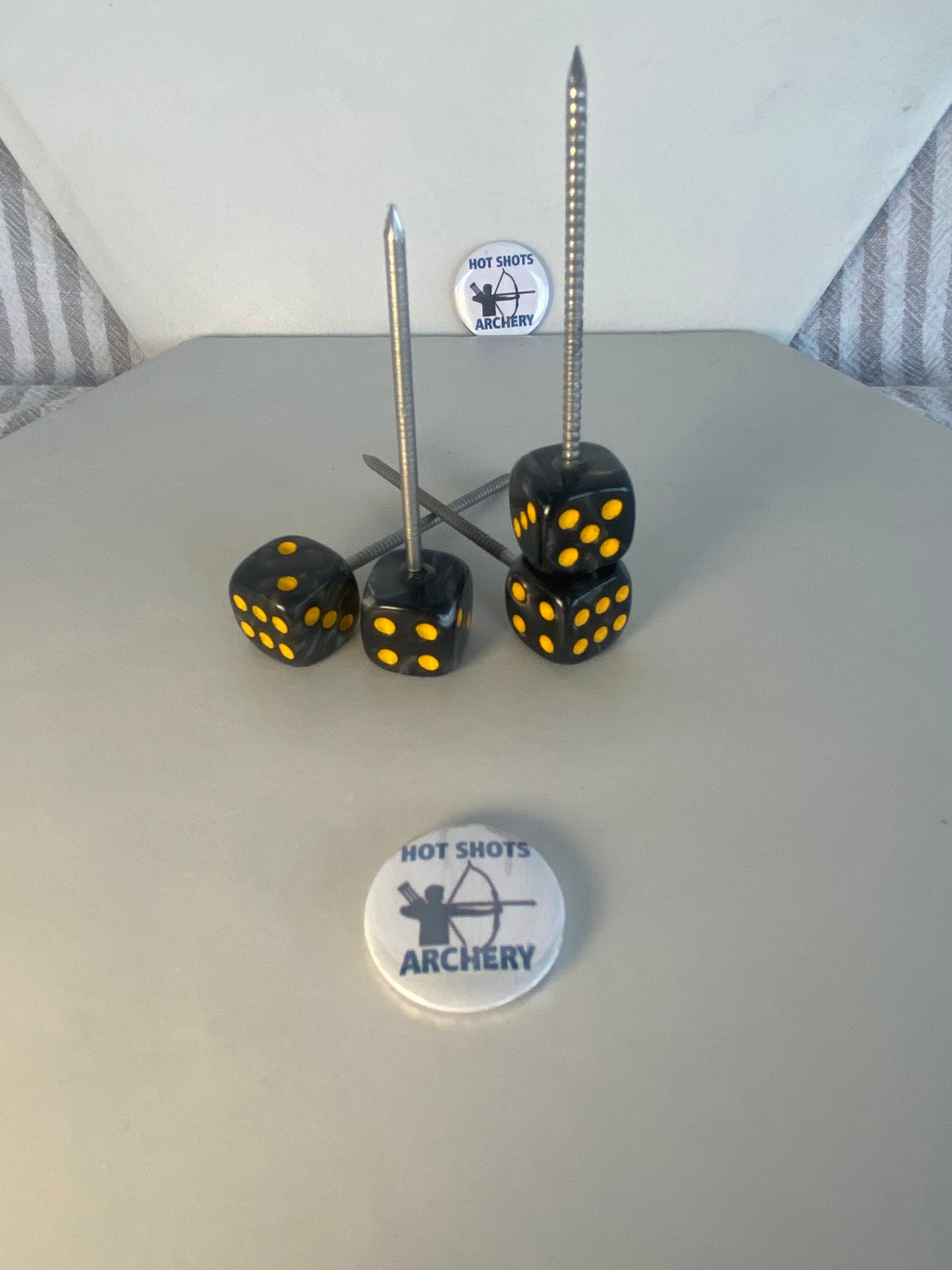 Black Pearl Dice Target Pin
