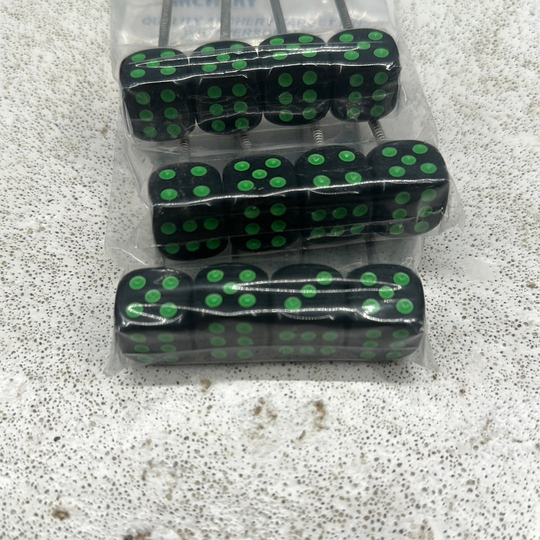 Black & Green Dice Pins