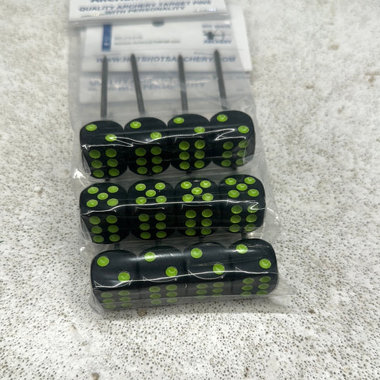 Black & Lime Dice Pins