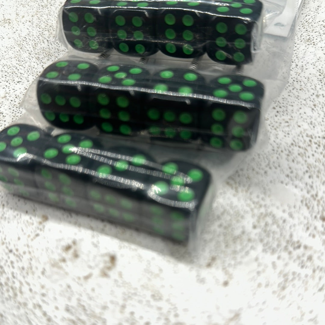 Black & Green Dice Pins