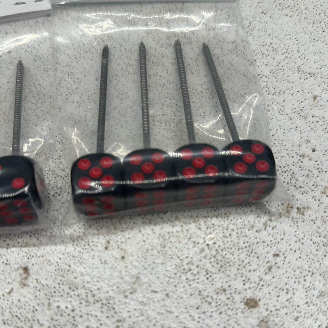 Black & Red Dice Pins