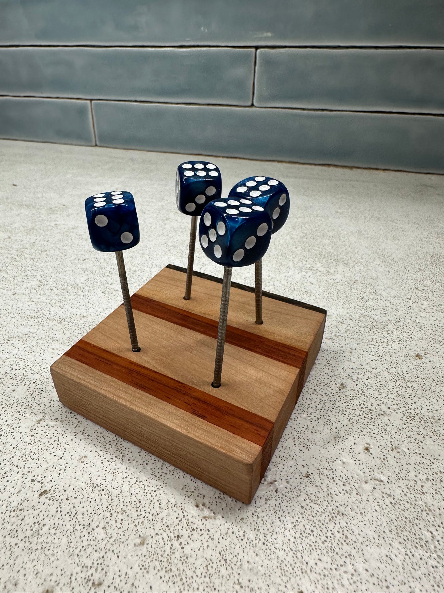 Blue with White Pearl dice pins