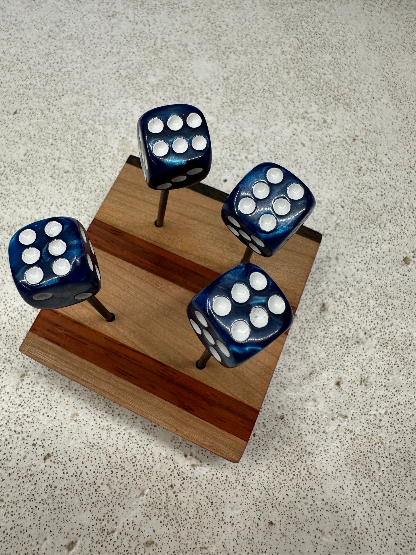 Blue with White Pearl dice pins