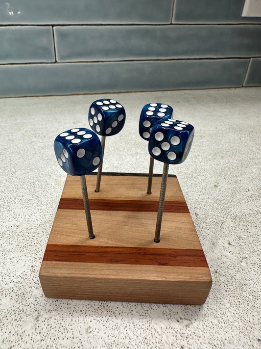 Blue with White Pearl dice pins