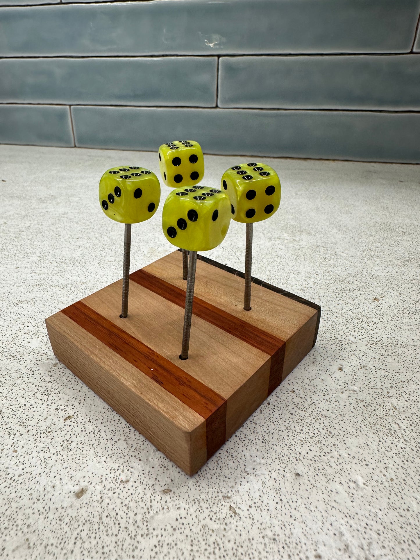 Chartreuse Dice Pin