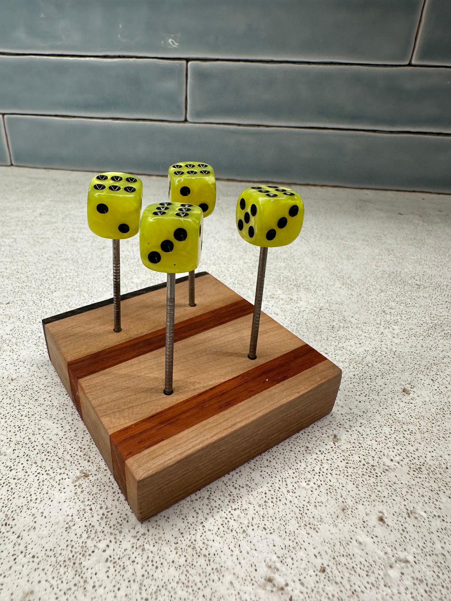 Chartreuse Dice Pin